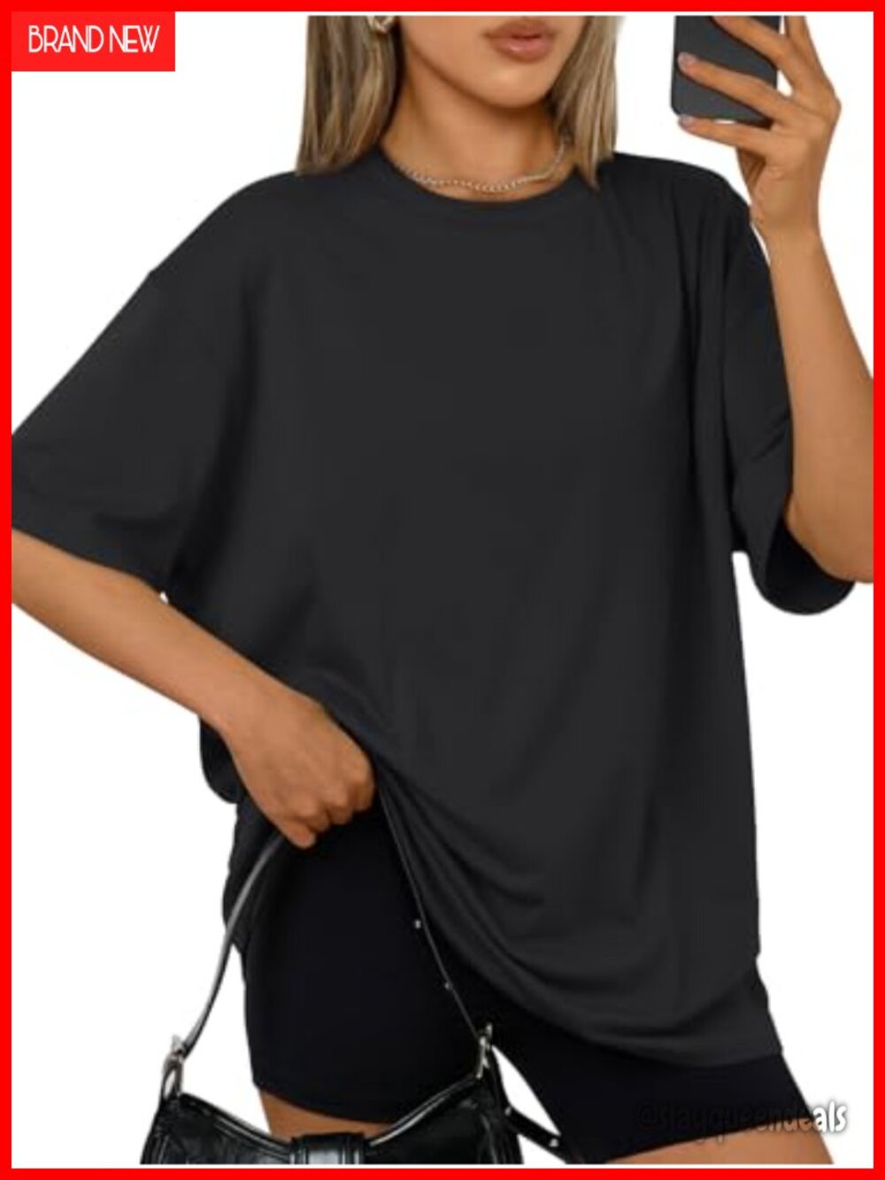 Oversized Drop Shoulder Crew Neck Short Sleeve T-Shirt Boxy Tee